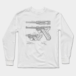 Gun Design vintage patent drawing Long Sleeve T-Shirt